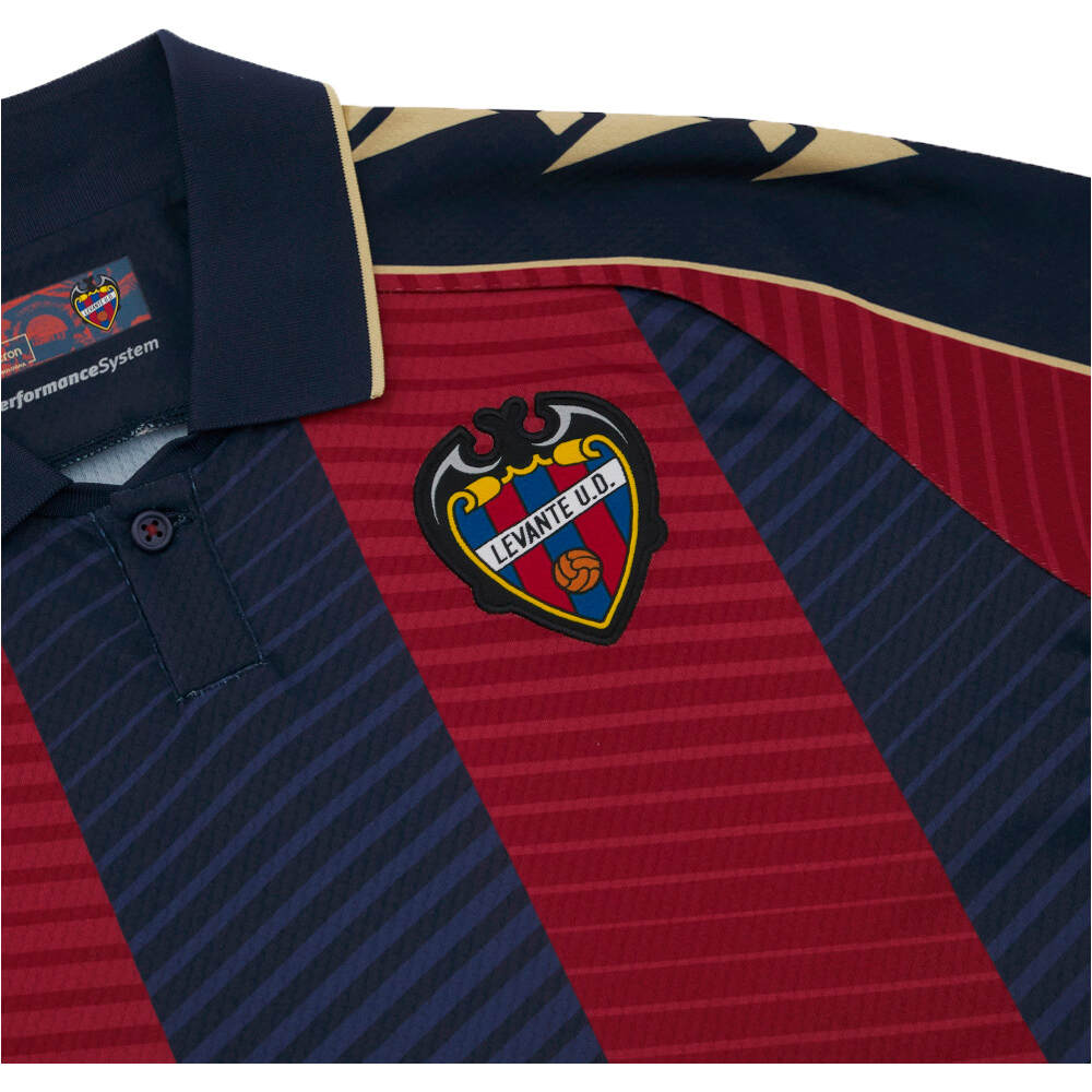 Macron camiseta de fútbol oficiales LEVANTE 26 HOME SHIRT SS SR vista detalle