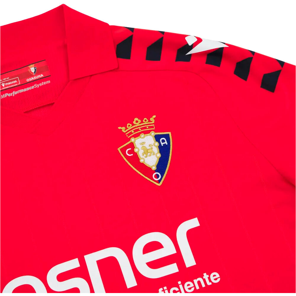 Macron camiseta de fútbol oficiales OSASUNA 26 HOME SHIRT SS SR vista detalle