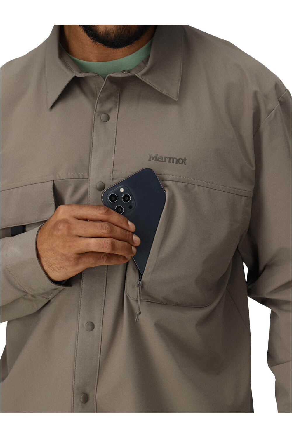 Marmot camisa montaña manga larga hombre AirExchange SolarShield Overshirt vista detalle