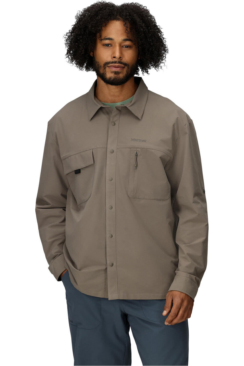 Marmot camisa montaña manga larga hombre AirExchange SolarShield Overshirt vista frontal