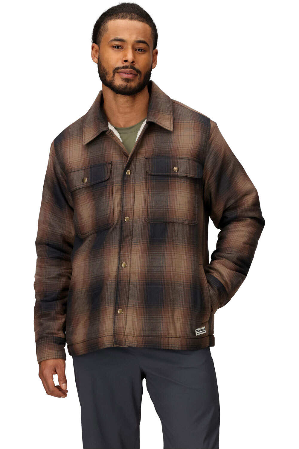 Marmot camisa montaña manga larga hombre Ridgefield Sherpa Flannel Shirt Jacket vista frontal
