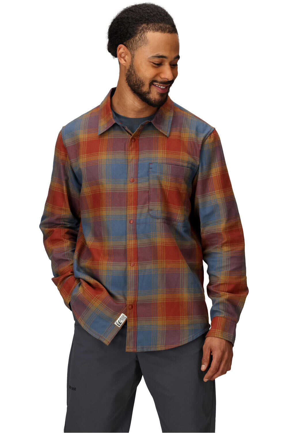 Marmot camisa montaña manga larga hombre Stonepeak Lightweight Performance Flannel LS vista frontal