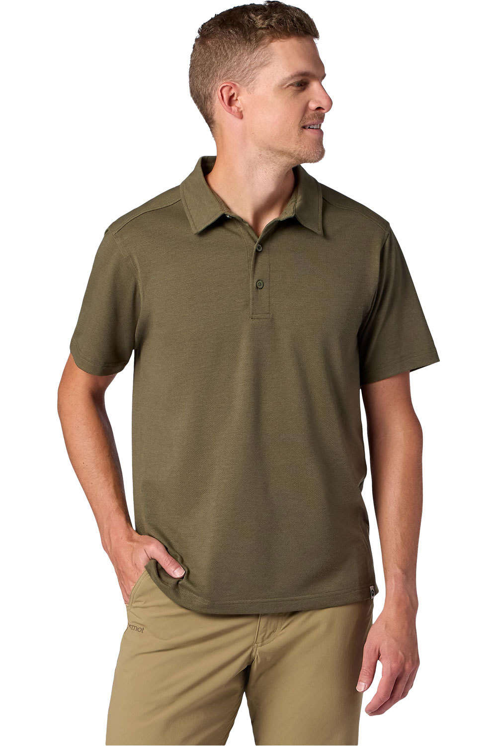 Marmot camiseta montaña manga corta hombre Sereno Polo SS vista frontal