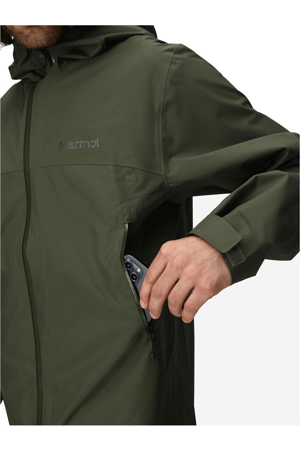 Marmot chaqueta impermeable hombre Minimalist Pertex Jacket vista detalle