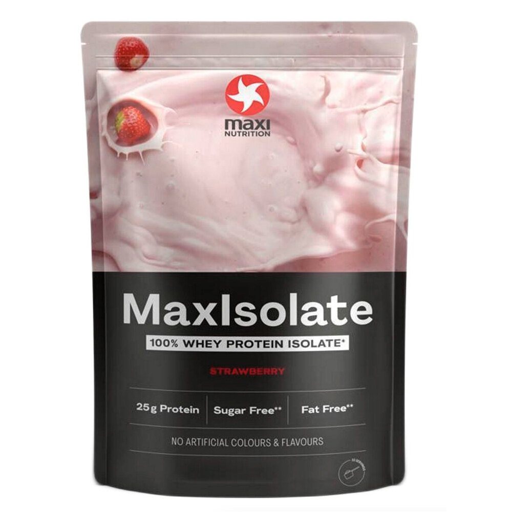 Maxi Nutrition Proteinas Aislado Suero/Whey MaxIsolate Strawberry, 1000 g vista frontal