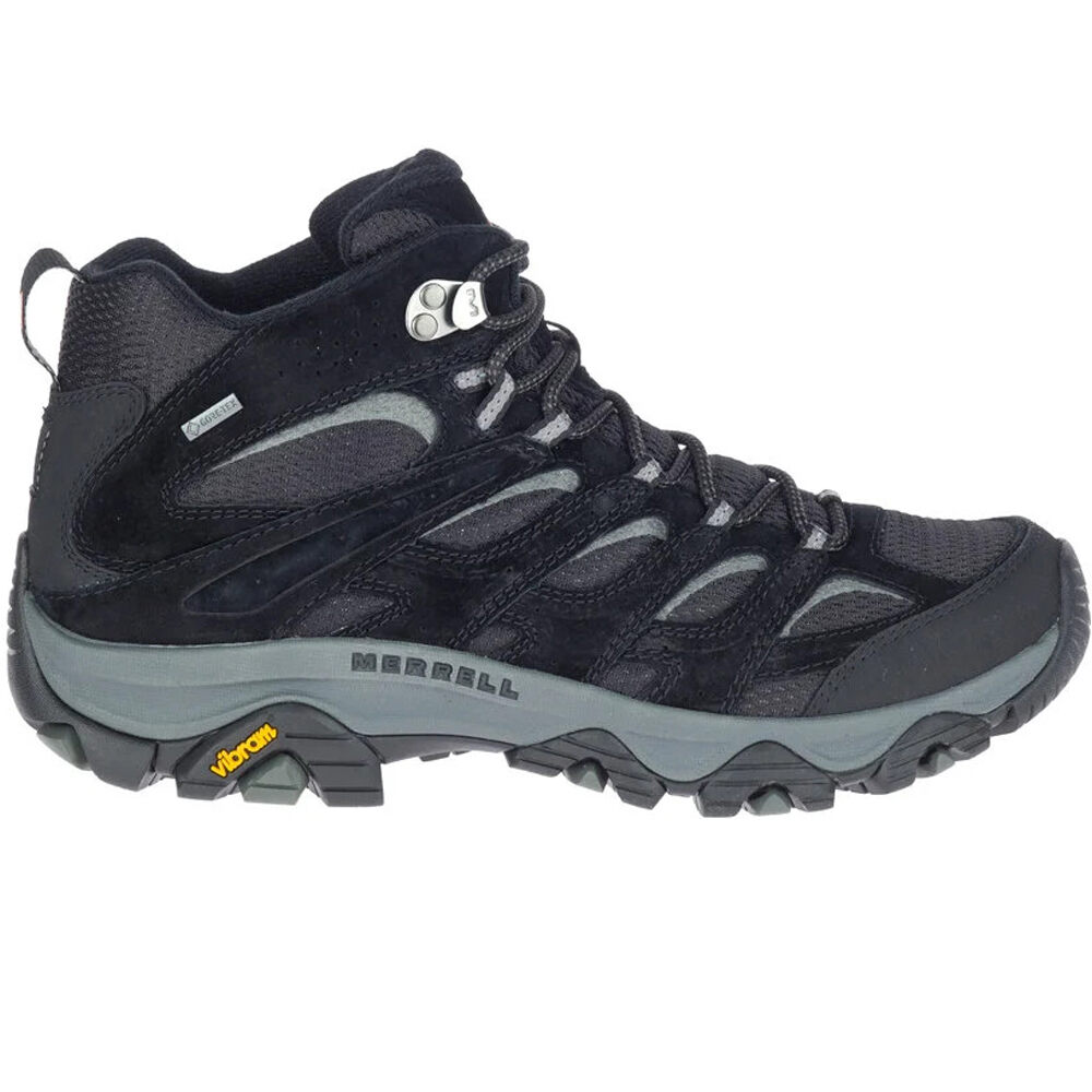 Merrell bota trekking hombre MOAB 3 MID GTX - BLACK/GREY lateral exterior