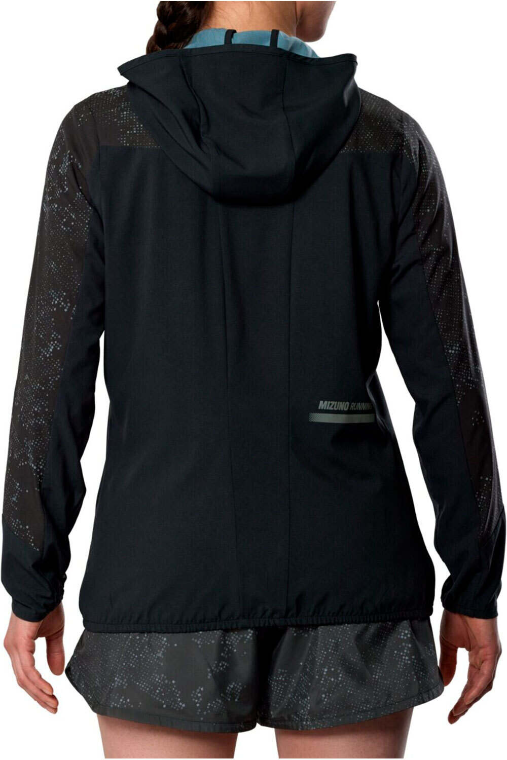 Mizuno Chaqueta Running Mujer Active Alpha Hooded Jacket vista trasera