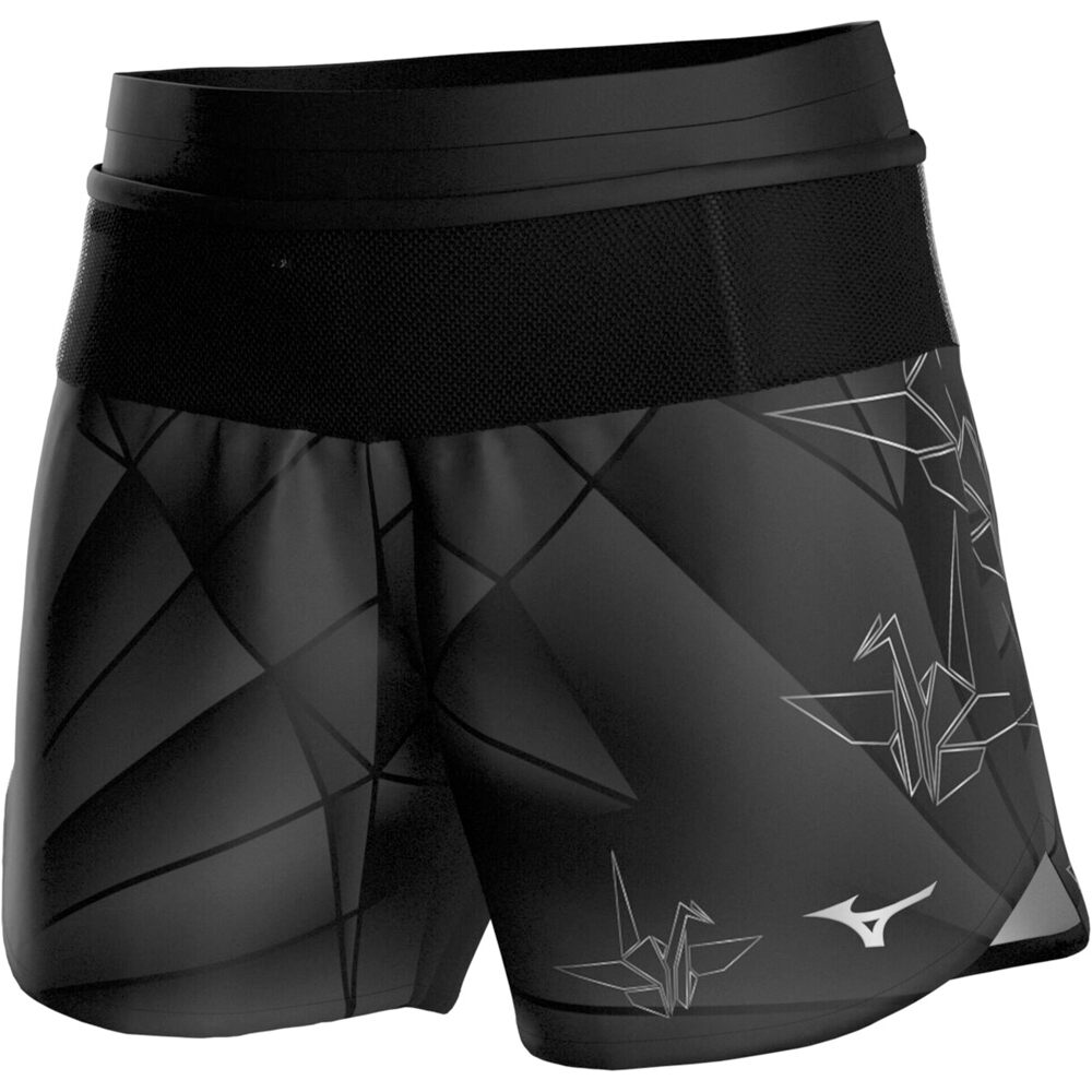 Mizuno pantalón running mujer Active Graphic Multi Pocket 4 Inches Short vista frontal