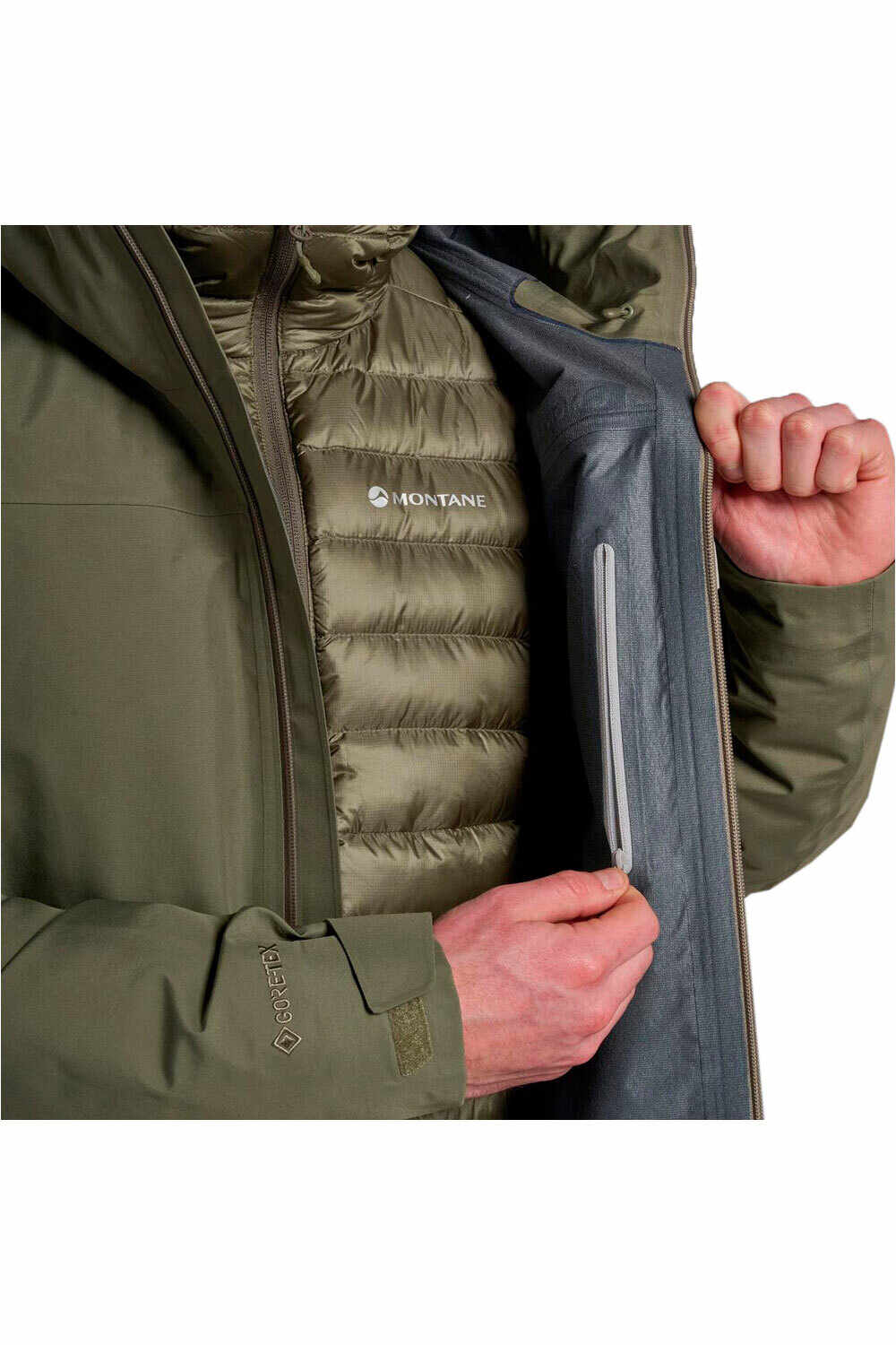 Montane chaqueta impermeable hombre SPIRIT LONG JKT vista detalle
