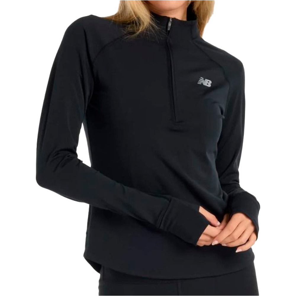 New Balance camiseta técnica manga larga mujer NB Harmony Half Zip vista frontal