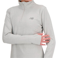New Balance camisetas fitness mujer Sport Essentials Space Dye Quarter Zip 03