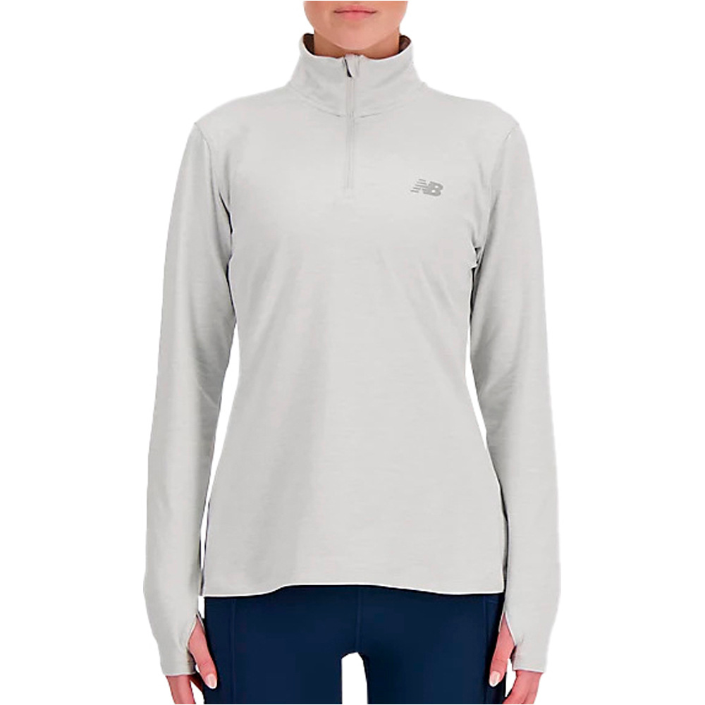 New Balance camisetas fitness mujer Sport Essentials Space Dye Quarter Zip vista frontal