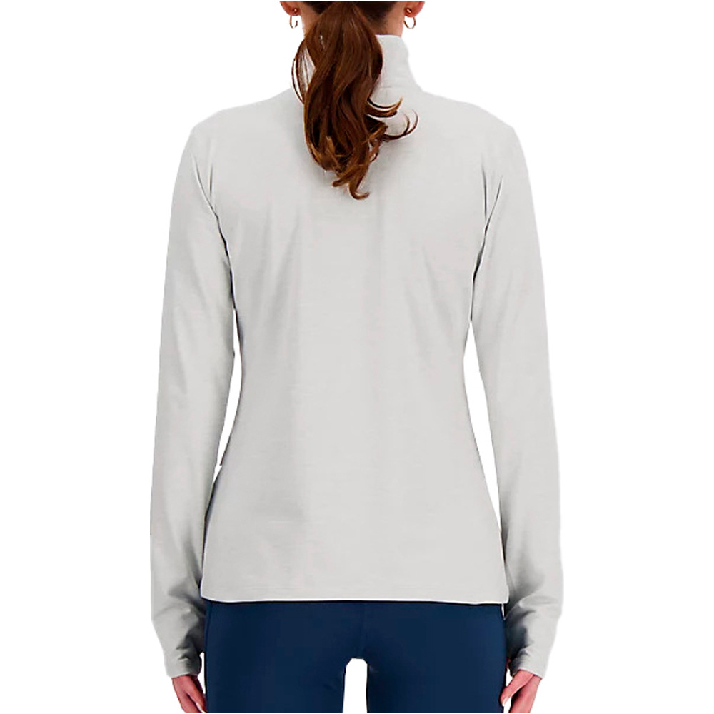 New Balance camisetas fitness mujer Sport Essentials Space Dye Quarter Zip vista trasera