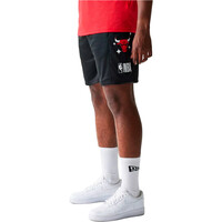 New Era pantalón baloncesto CHICAGO BULLS MESH BLK vista detalle