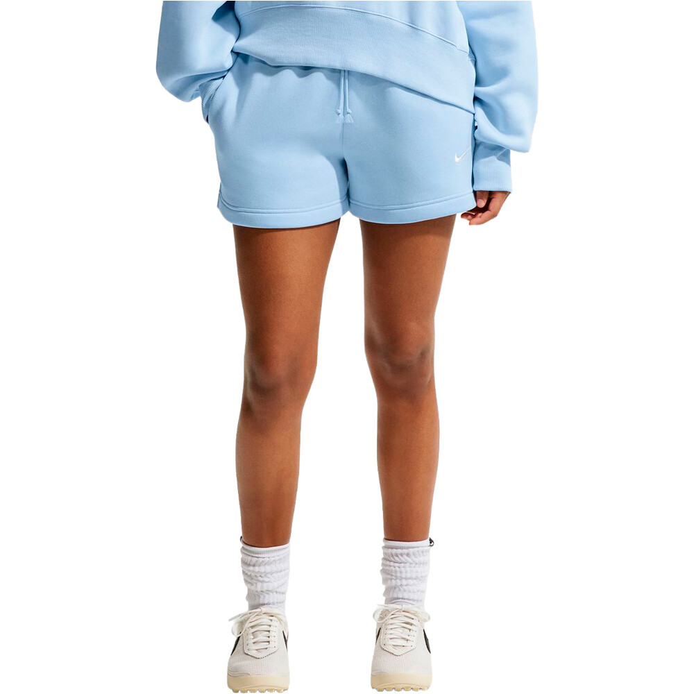 Nike bermuda mujer W NSW PHNX FLC MR STD 4IN SHRT vista frontal