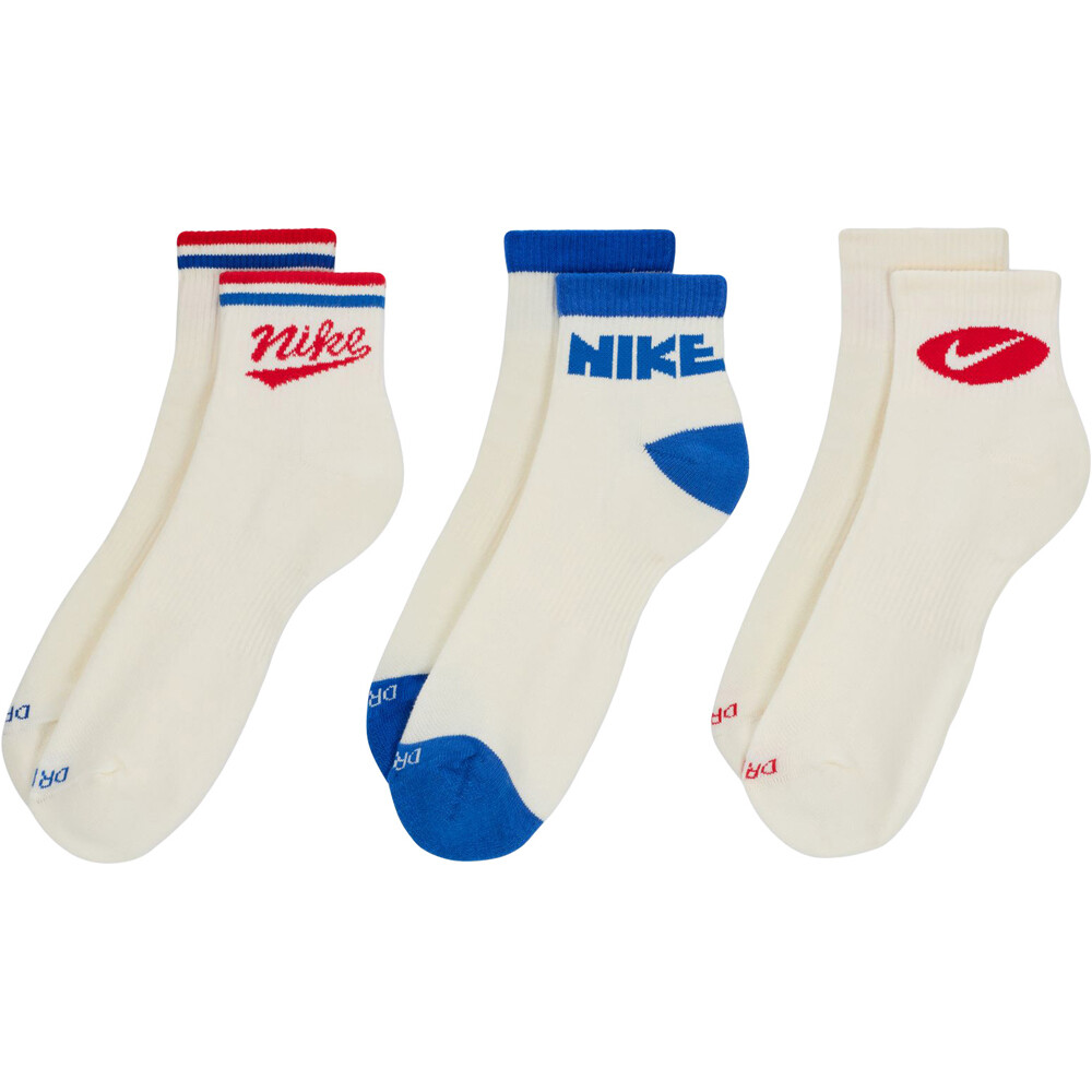 Nike calcetines deportivos U NK ED PLS ANKL 3P LFESTL 144 vista frontal