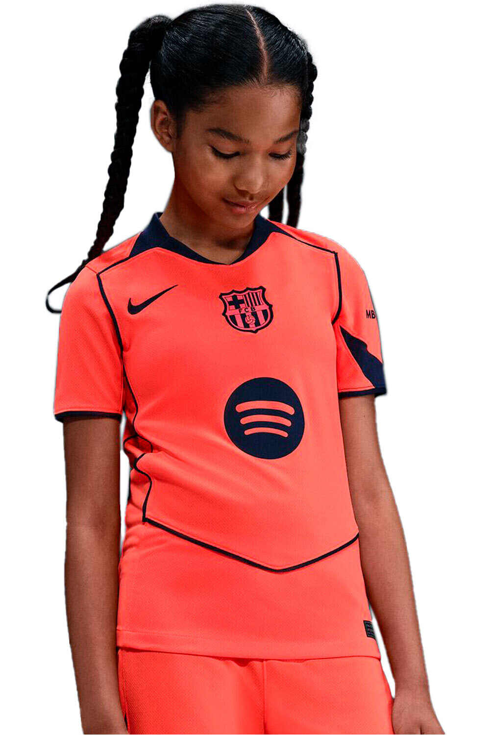Nike camiseta de fútbol oficiales niño BARCELONA 26 Y NK DF JSY SS STAD 3R CORAL vista frontal