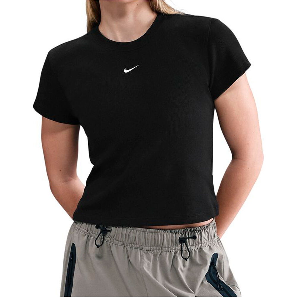 Nike camiseta manga corta mujer W NSW RIB  TGHT SS TEE vista frontal