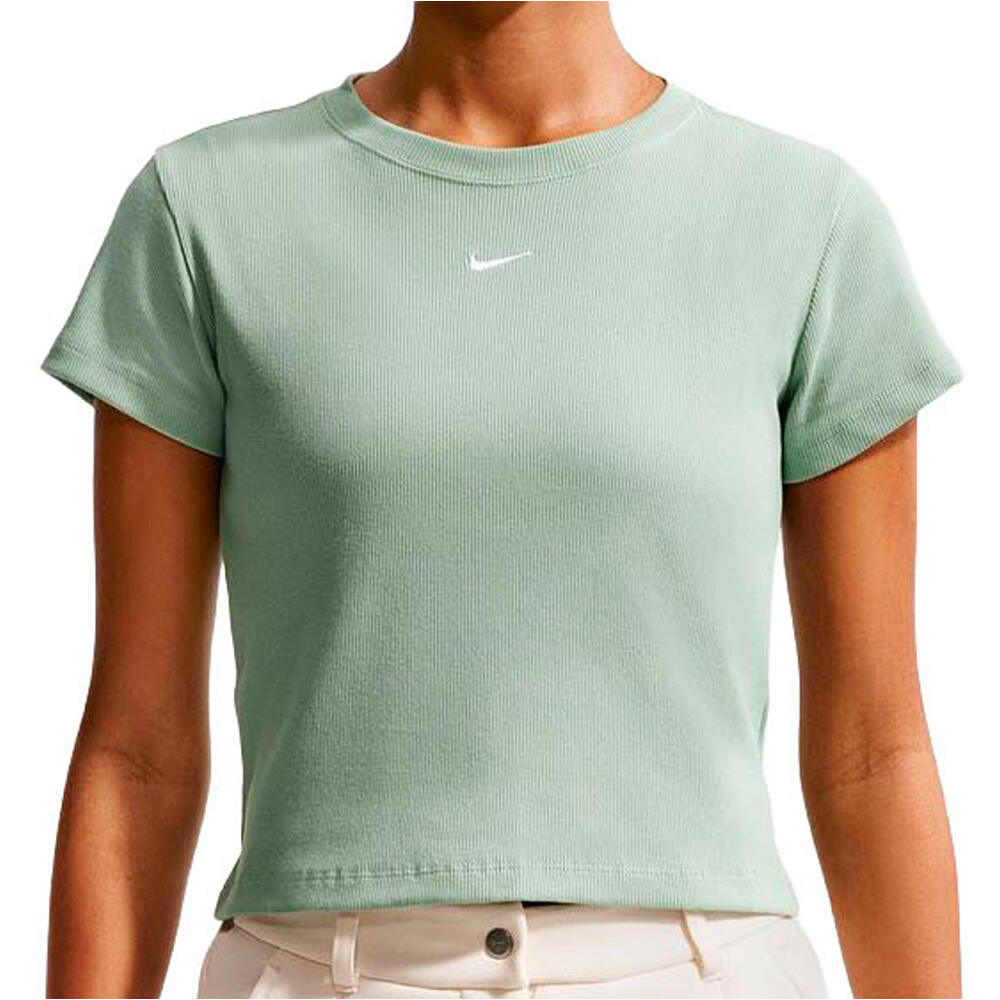 Nike camiseta manga corta mujer W NSW RIB TGHT SS TEE vista frontal
