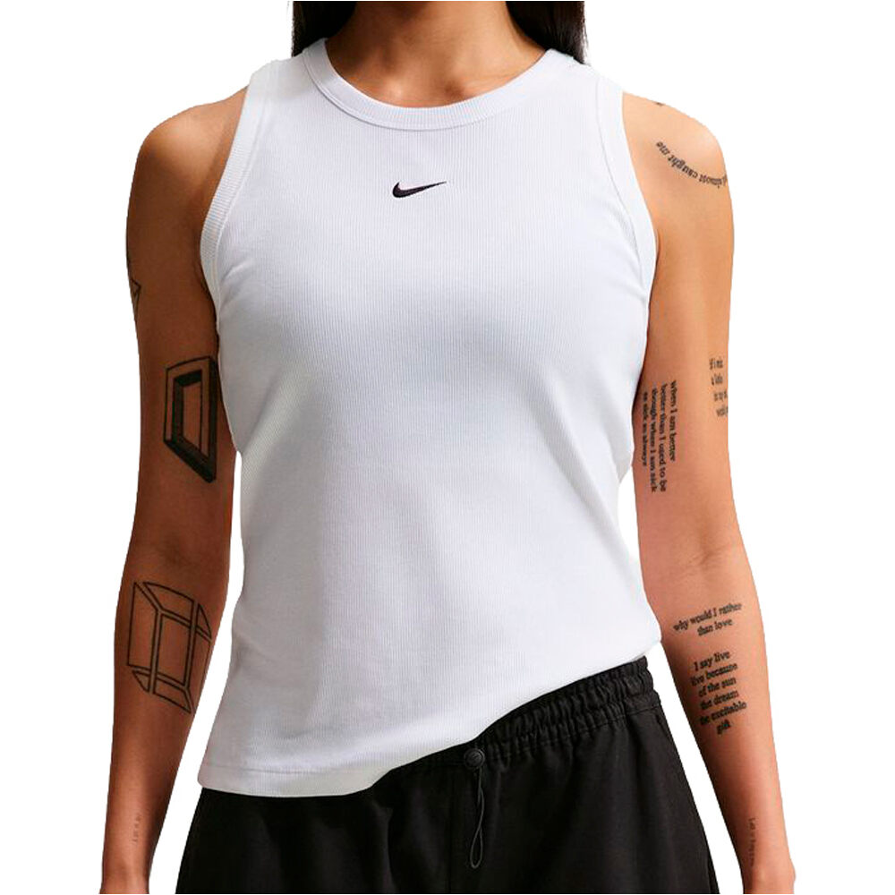 Nike camiseta manga corta mujer W NSW RIB TIGHT TANK vista frontal