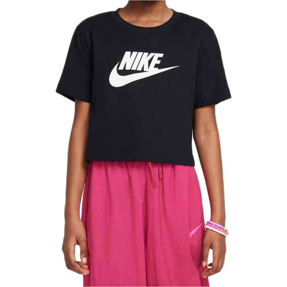Nike camiseta manga corta niña G NSW TEE CROP FUTURA HBR vista frontal