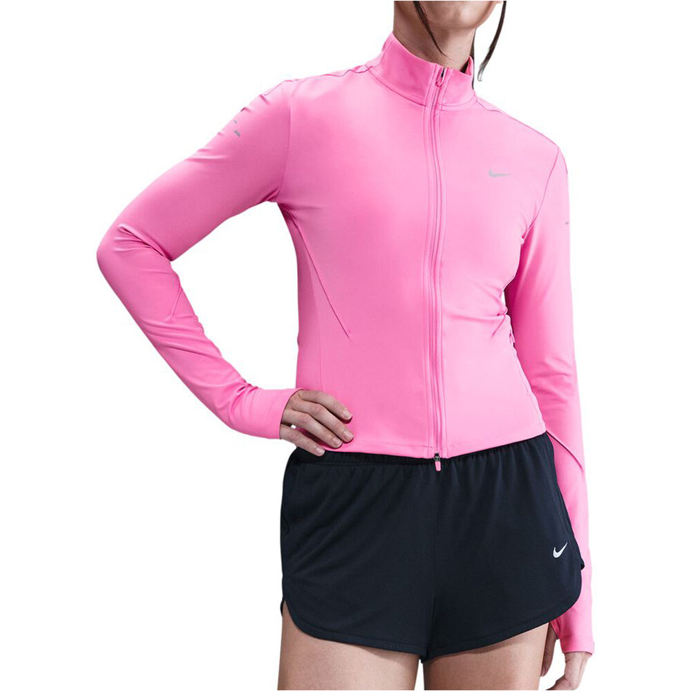 Nike camiseta técnica manga larga mujer W NK SWIFT DF FZ MDLYR vista frontal