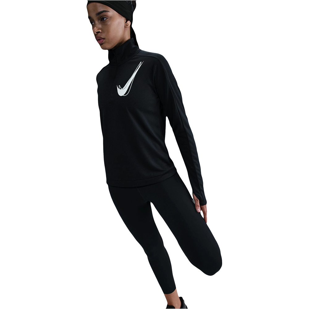 Nike camiseta técnica manga larga mujer W NK SWSH HBR HZ MID vista detalle