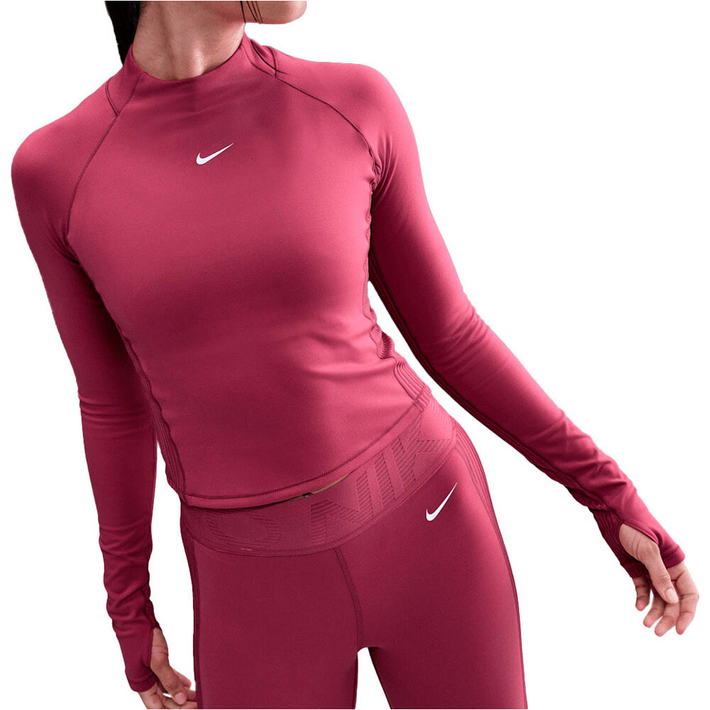 Nike camisetas fitness mujer W NP DF WARM LS TOP GG vista frontal