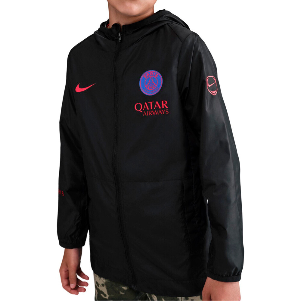 Nike chubasquero y chaquetones entrenamiento fútbol niño PSG Y NK ACDPR HD RN JKT 3R vista frontal