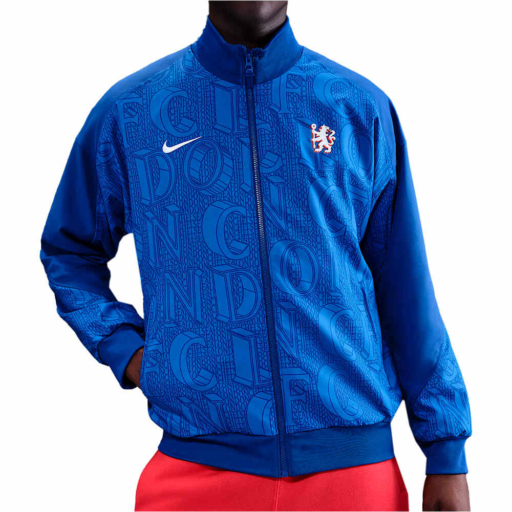 Nike chubasqueros y chaquetones entrenamiento fútbol CHELSEA 25 MNK DF STRK ANTHM JKT vista frontal