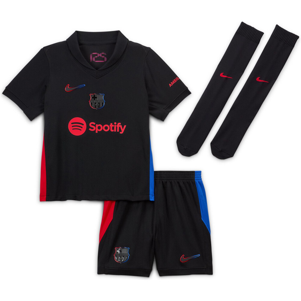 Nike equipación fútbol niño BARCELONA 25 LK NK DF KIT STAD AW 12