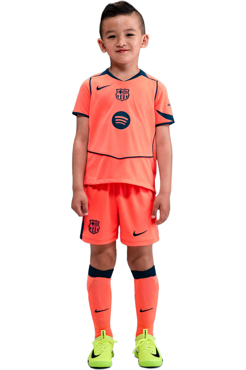 Nike equipación fútbol niño BARCELONA 26 LK NK DF KIT STAD 3R vista frontal