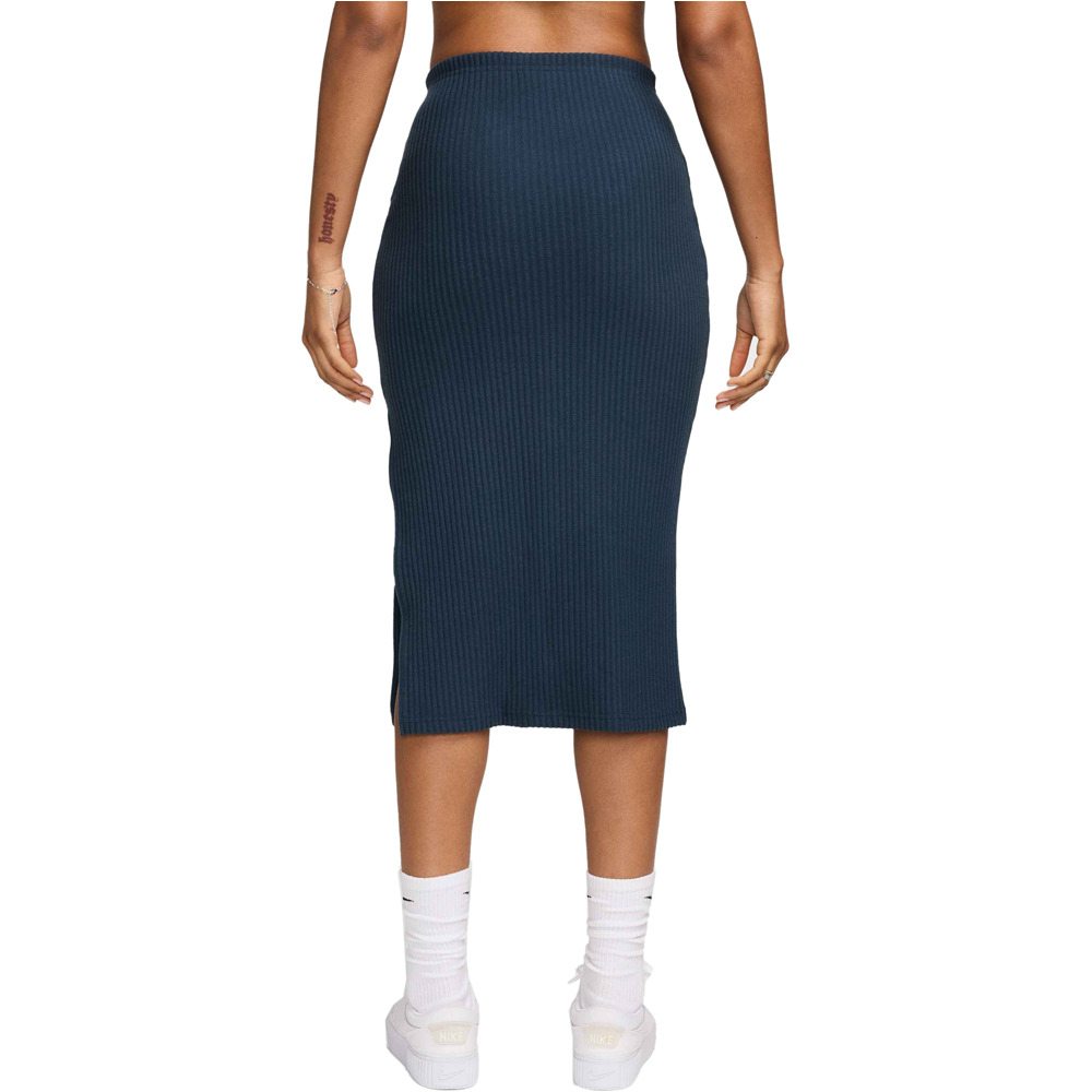 Nike faldas mujer W NSW NK CHLL KNT RIB MD SKIRT vista trasera