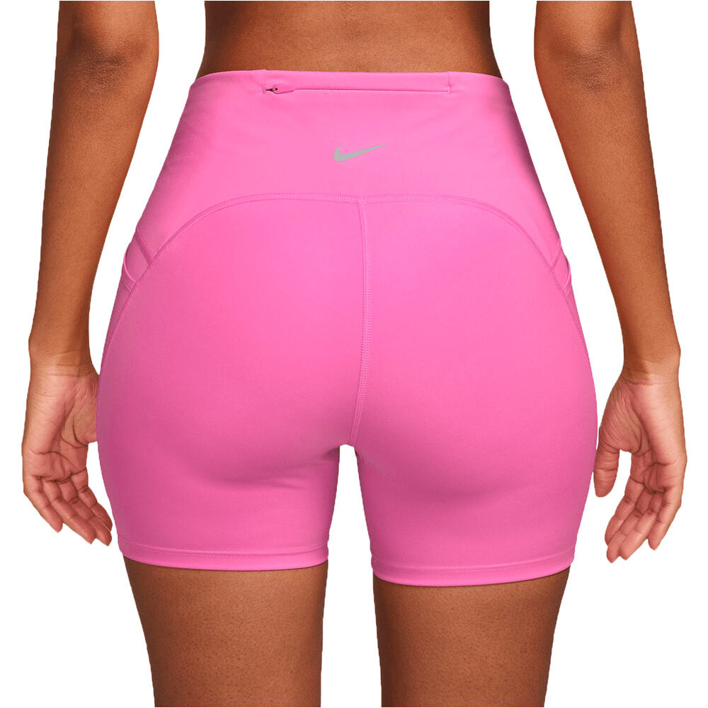 Nike malla corta running mujer W NK DF SWIFT HR 4IN SHORT vista trasera