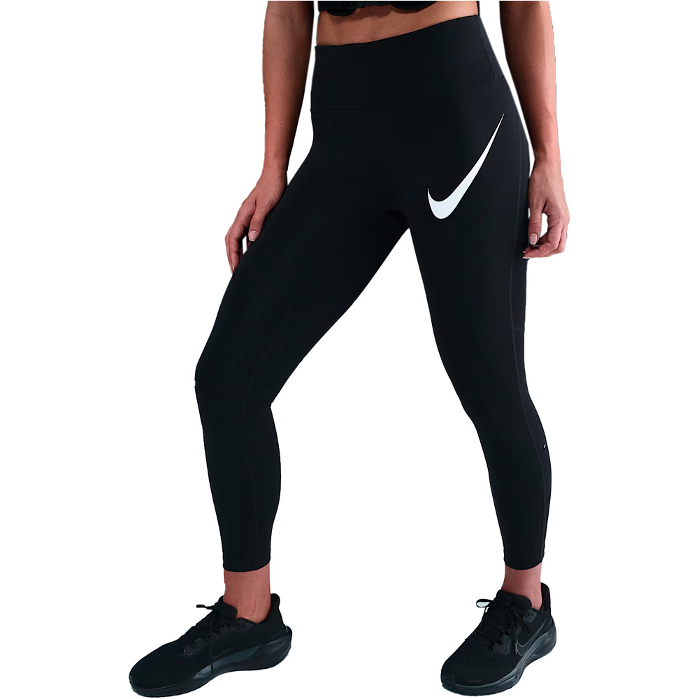 Nike malla larga running mujer W NK DF TEMPO HR 7/8 TGT SWHBR vista frontal