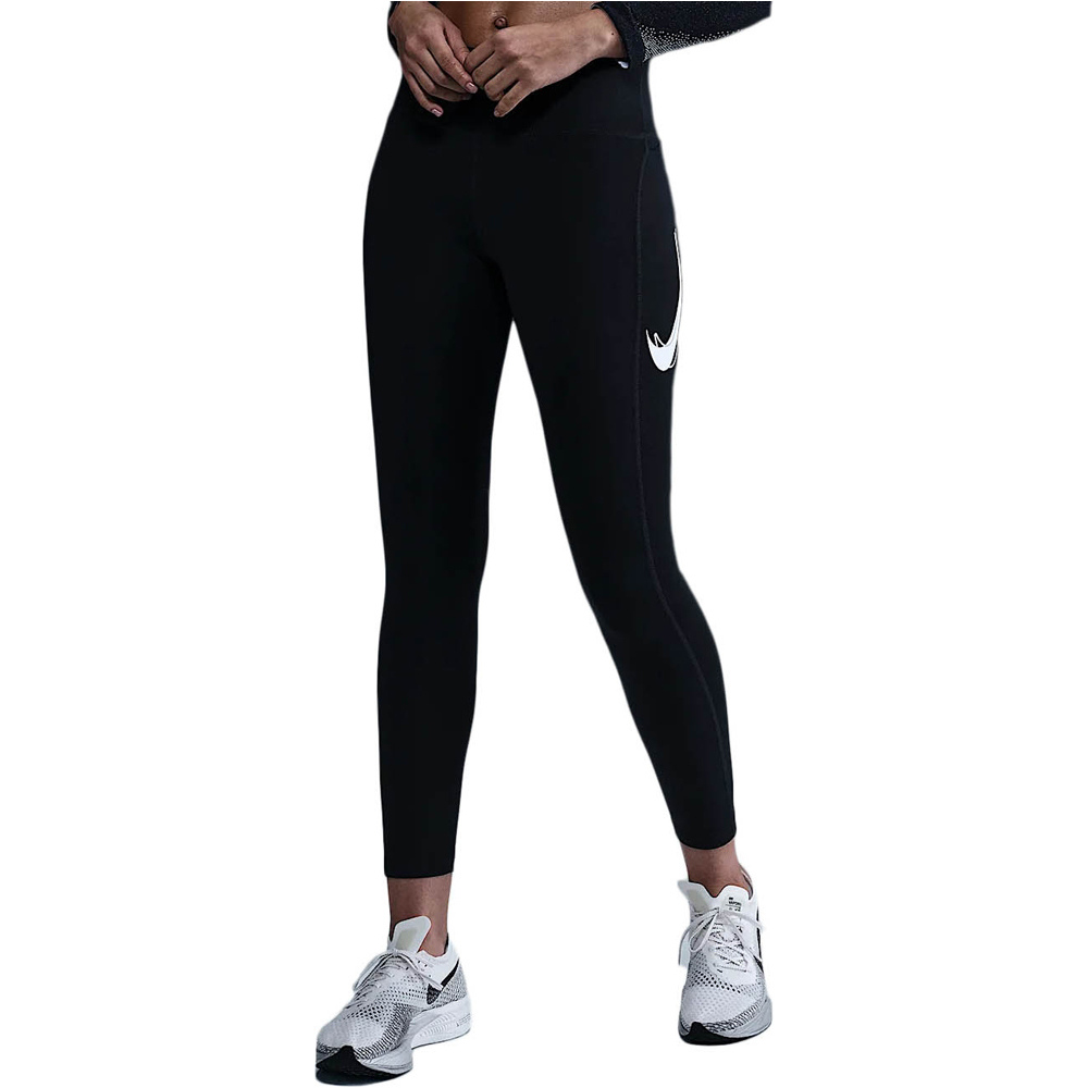 Nike malla larga running mujer W NK FAST DF MR 7/8 TGT SW vista frontal