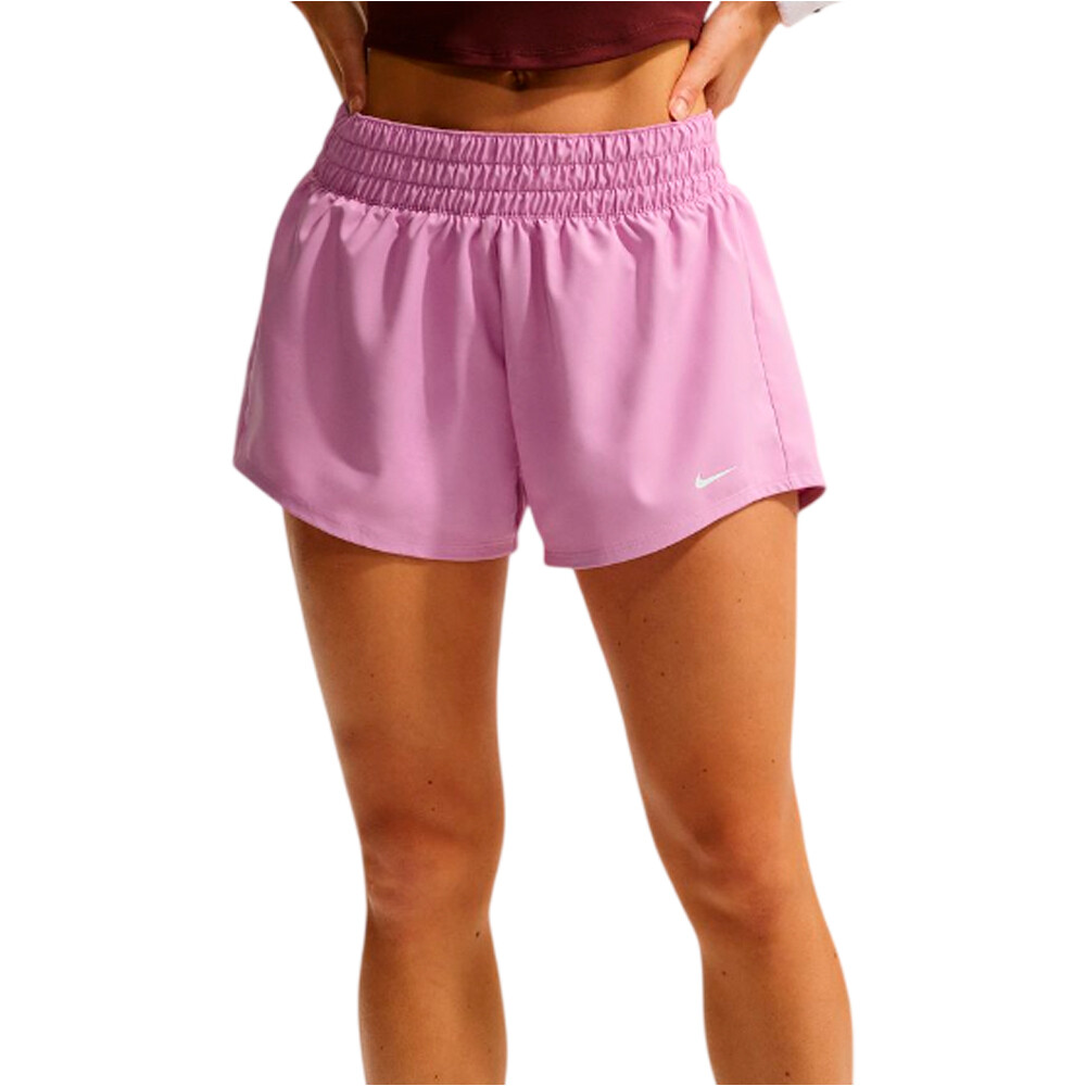 Nike pantalón running mujer W NK ONE DF MR 3IN BR SHORT vista frontal