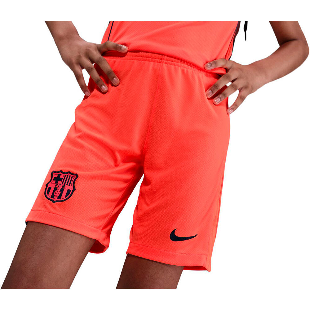 Nike pantalones fútbol oficiales niño FCB Y NK DF SHORT STAD 3R vista detalle