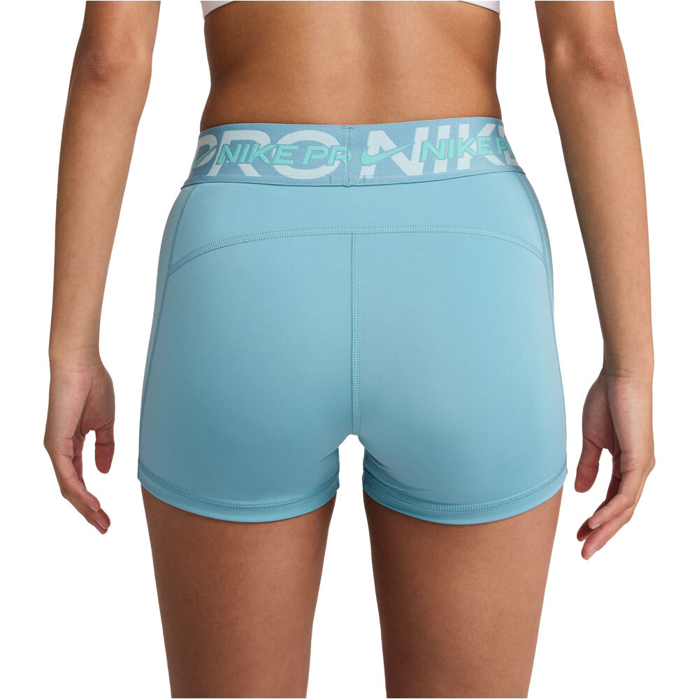 Nike pantalones y mallas cortas fitness mujer W NP DF MR 3IN SHORT TT vista trasera