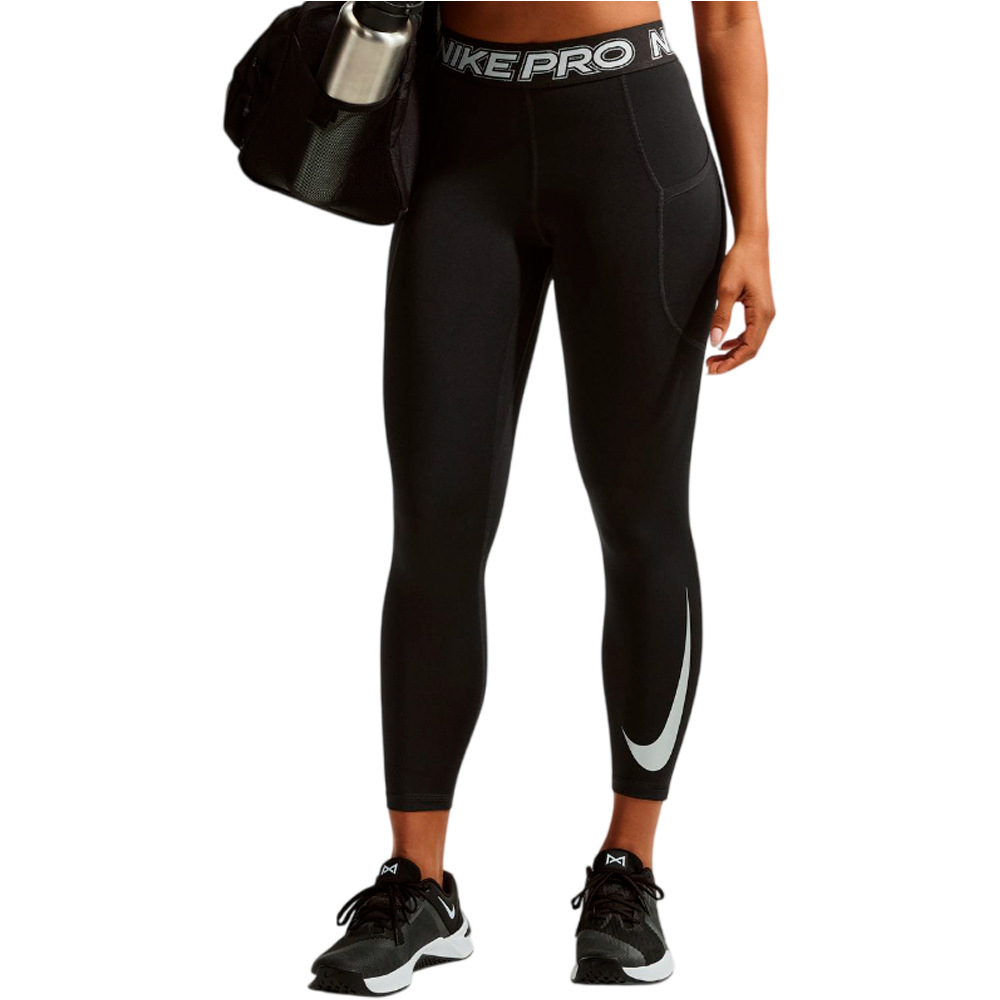 Nike pantalones y mallas largas fitness mujer W NP 365 MR 7/8 TGHT TT A GRX vista frontal