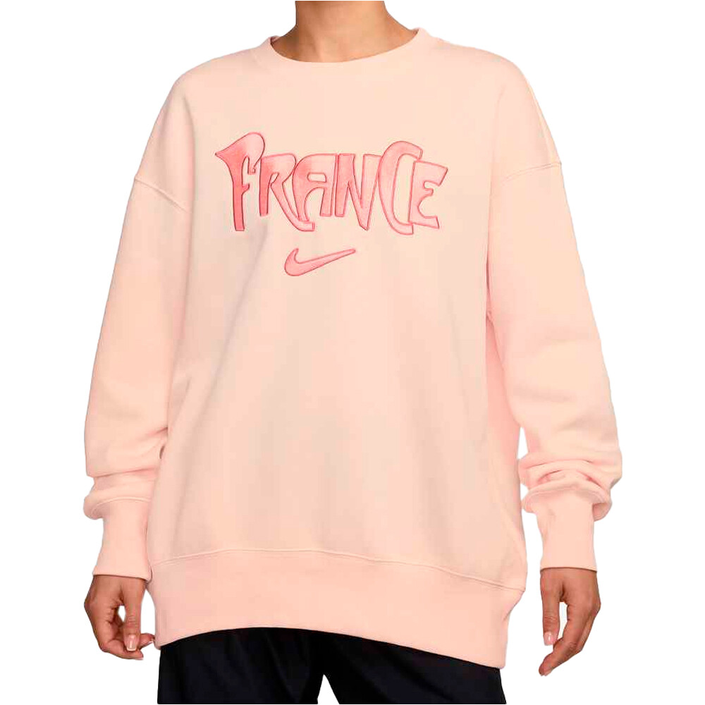 Nike sudadera entrenamiento fútbol FRANCIA 25 W NSW PHNX FLC OS CREW vista frontal