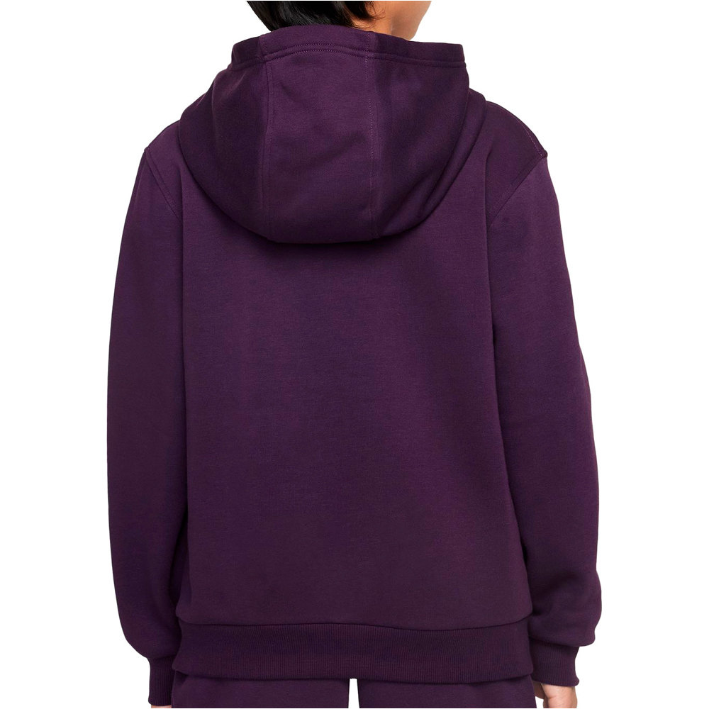 Nike sudadera entrenamiento fútbol niño KM K NK CLUB FLC HDY -PD vista trasera