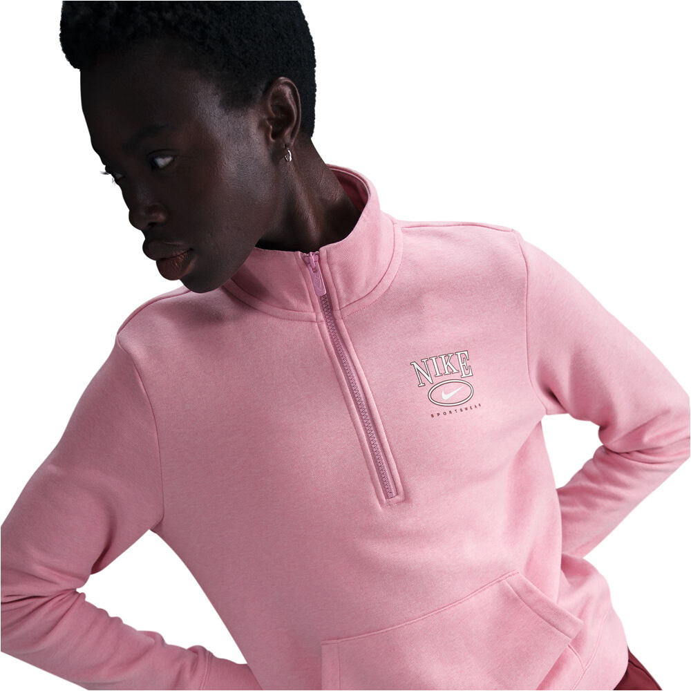 Nike sudadera mujer W NSW CLUB FLC MOCK GX QZ TOP vista detalle
