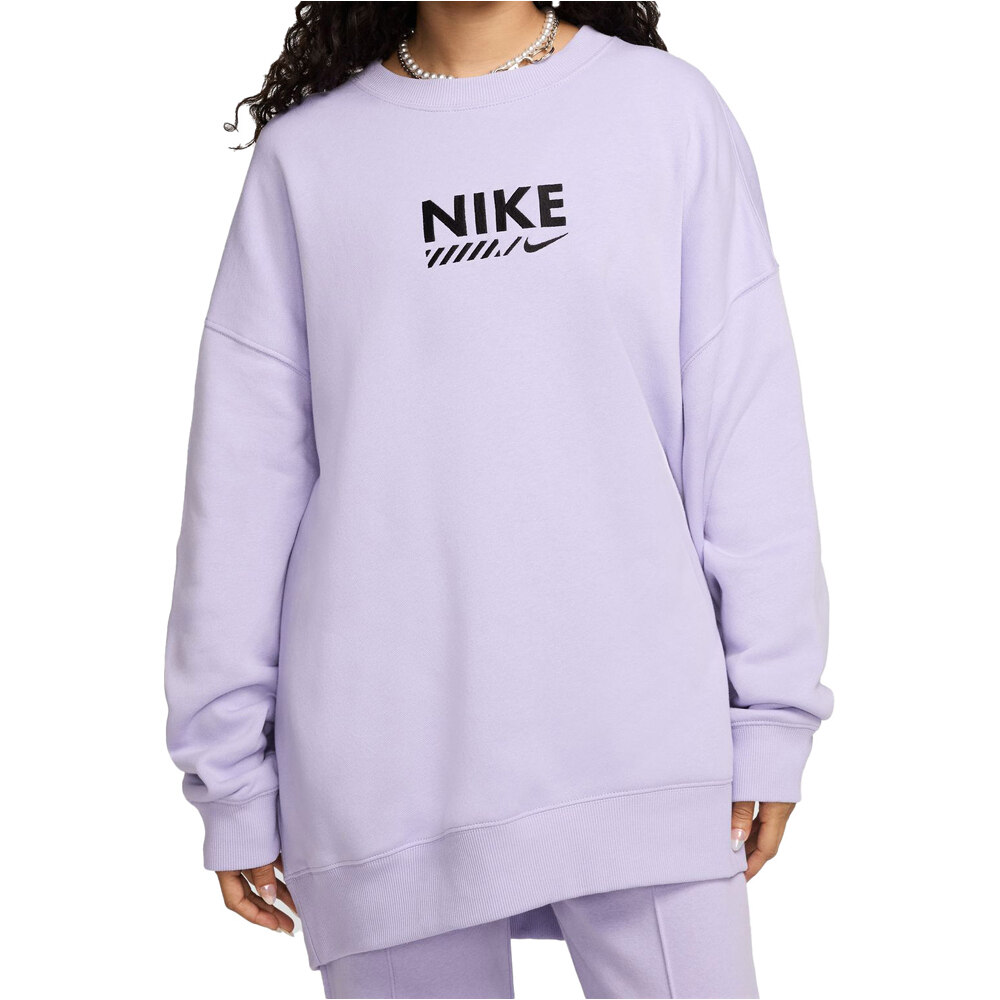 Nike sudadera mujer W NSW FLC OS CREW GLS vista frontal