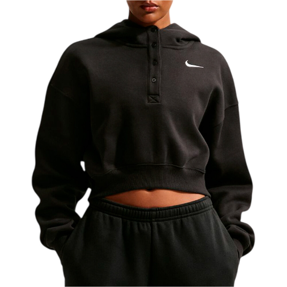 Nike sudadera mujer W NSW PHNX FLC OS CRP HNLY HDY vista frontal