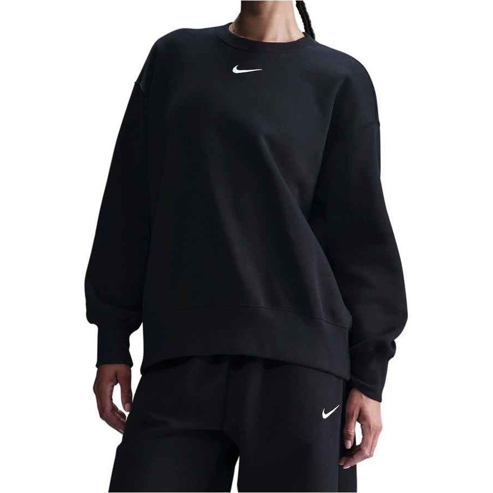 Nike sudadera mujer W NSW PHNX FLC OS LONG CREW vista frontal
