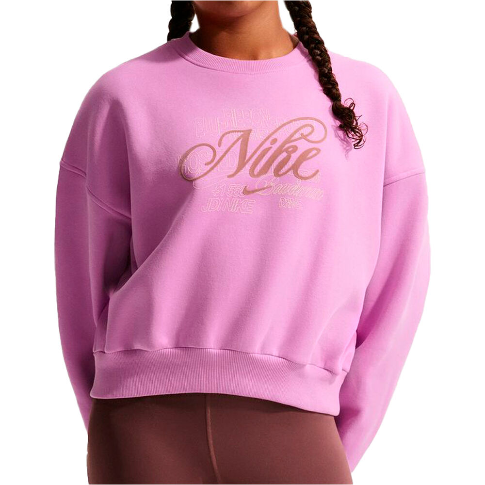 Nike sudadera niña G NSW CLUB FLC BXY CREW GFX vista frontal