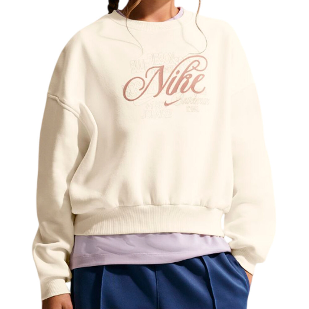 Nike sudadera niña G NSW CLUB FLC BXY CREW GFX vista frontal