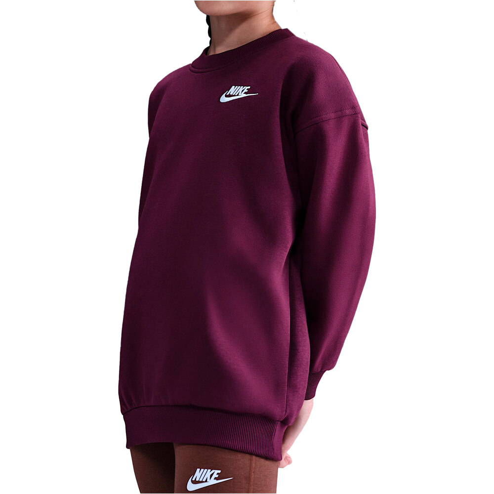 Nike sudadera niña G NSW CLUB FLC OVRSZD CREW LBR vista frontal