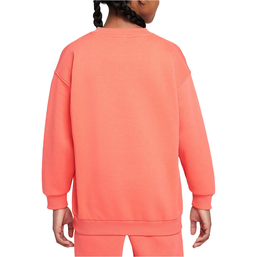 Nike sudadera niña G NSW CLUB FLC OVRSZD CREW LBR vista trasera